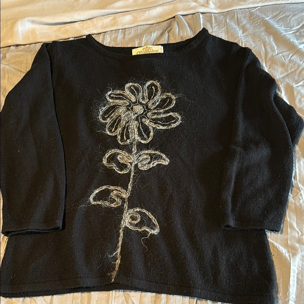 Black Floral Sweater